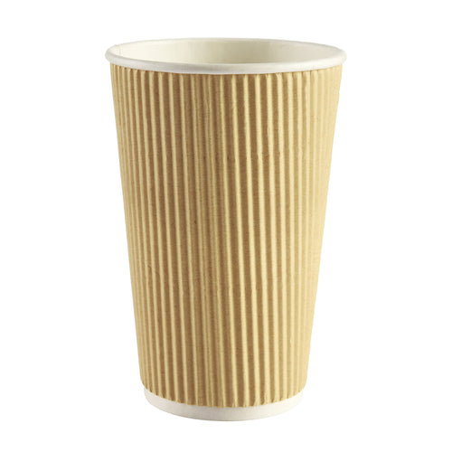 16oz Kraft Ripple Paper Cup - On Sale