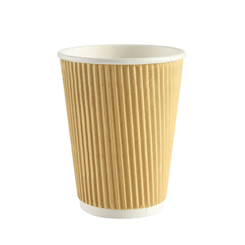 12oz Kraft Ripple Paper Cup - On Sale