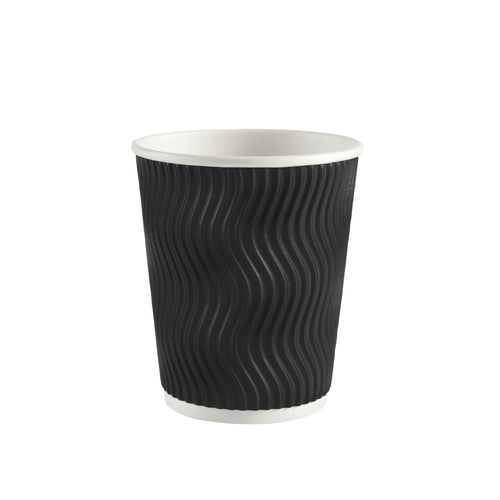 8oz Black Ripple Paper Cup - On Sale