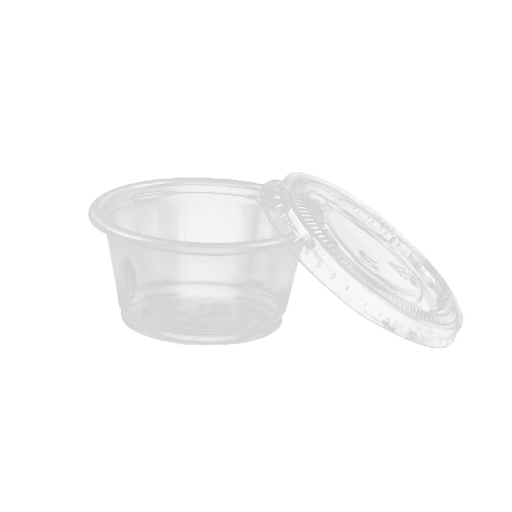 Luck pack APB-02D5-000 clear pp 2.5oz 75ml portion/sauce cup with lids for retail