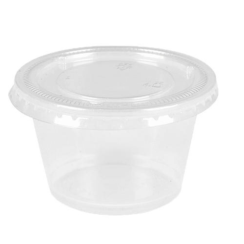 Luck pack APB-04-000 clear pp 4oz 120ml portion/sauce cup with lids for retail