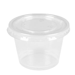 Luck pack APB-05D5-000 clear pp 5.5oz 165ml portion/sauce cup with lids for retail