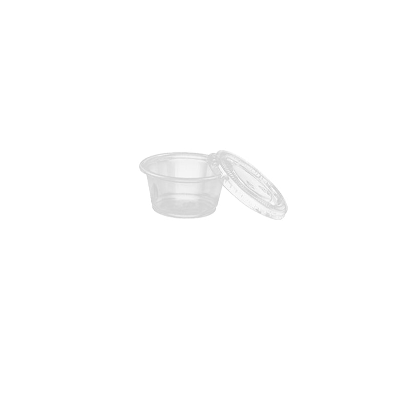 Luck pack APB-0D75-000 clear pp 0.75oz 23ml portion/sauce cup with lids for retail