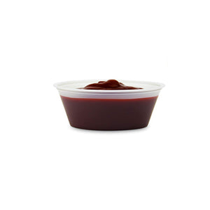 Luck pack ASJ-01D5-000 translucent ps 1.5oz 45ml portion/sauce cup with lids for retail