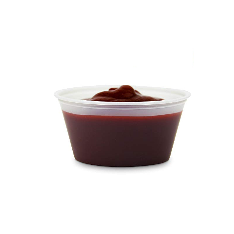 Luck pack ASJ-02-000 translucent ps 2oz 60ml portion/sauce cup with lids for retail