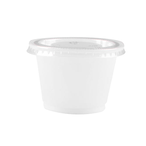 Luck pack ASJ-02D5-000  translucent  ps 2.5oz 75ml portion/sauce cup with lids for retail