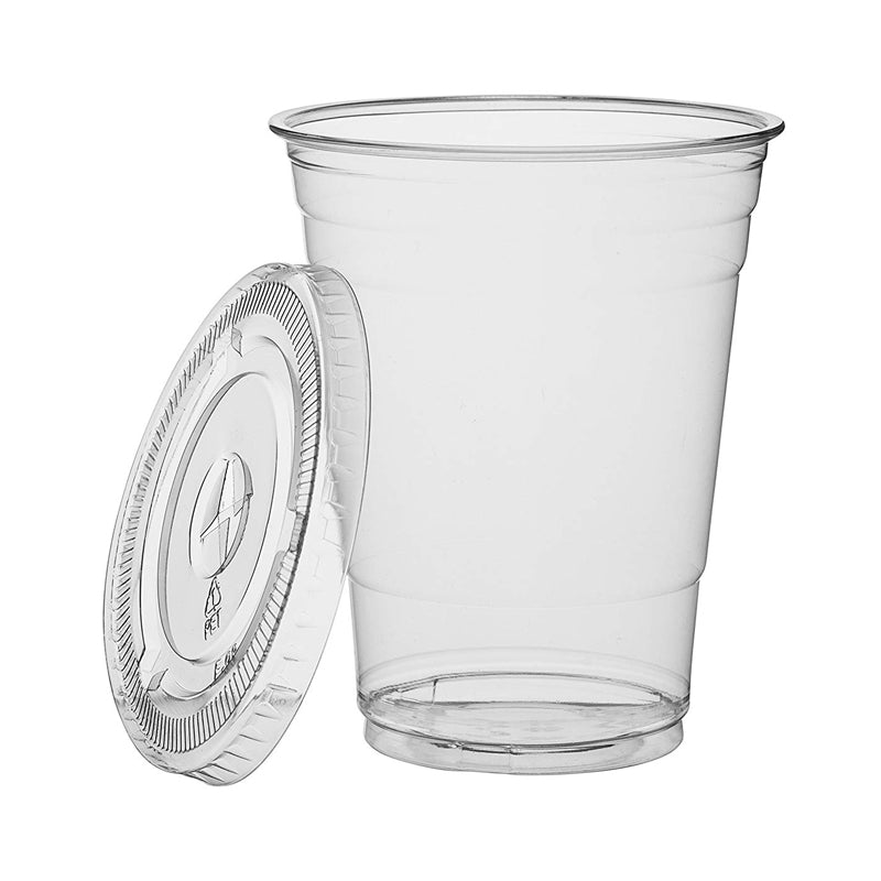 Luck pack AT-16-00 clear pet 16oz plastic cup with dome or flat lids for Cold drink