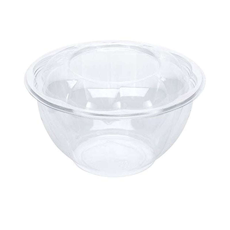 lucky pack PC-01 24oz Clear Plastic Disposable Salad Bowls with Lids