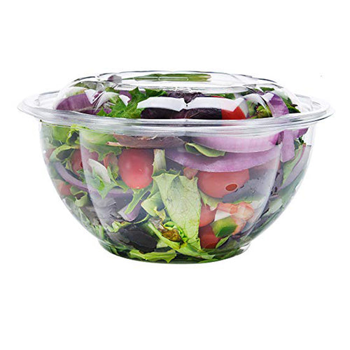 lucky pack PC-02 32-Ounce ClearPac Clear Rectangular Plastic Container With A Flat Lid, Take Out Deli Fruit Food Disposable Containers