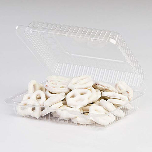 lucky pack PC-05 Clear OPS Plastic Hinged Locking Food Container with Inside Slant